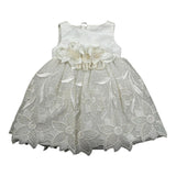 Colori Chiari Abito Giromanica con Ricami Bianco per Neonata FN104334 BIANCO COLORI CHIARI 