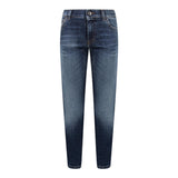 DOLCE & GABBANA jeans tinta unita con girovita regolabile Blu per Bambina L42F04 BLU DOLCE & GABBANA 