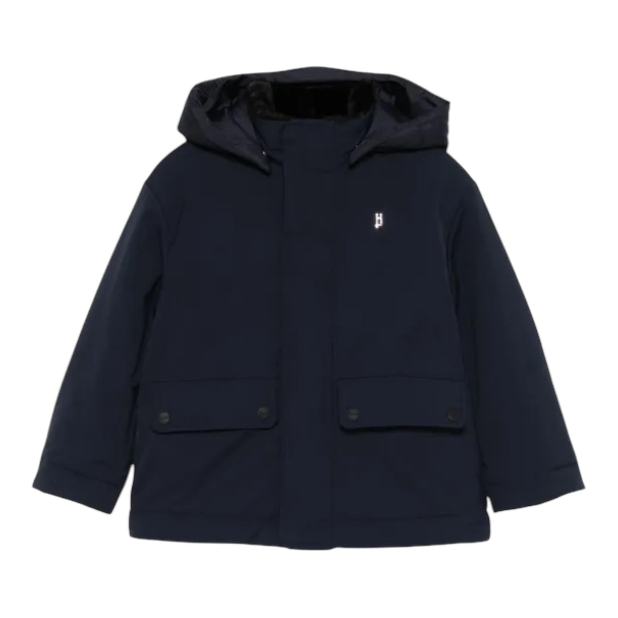 HERNO giubbino tinta unita con zip e cappuccio Blu per Bambino GI000071B BLU HERNO 