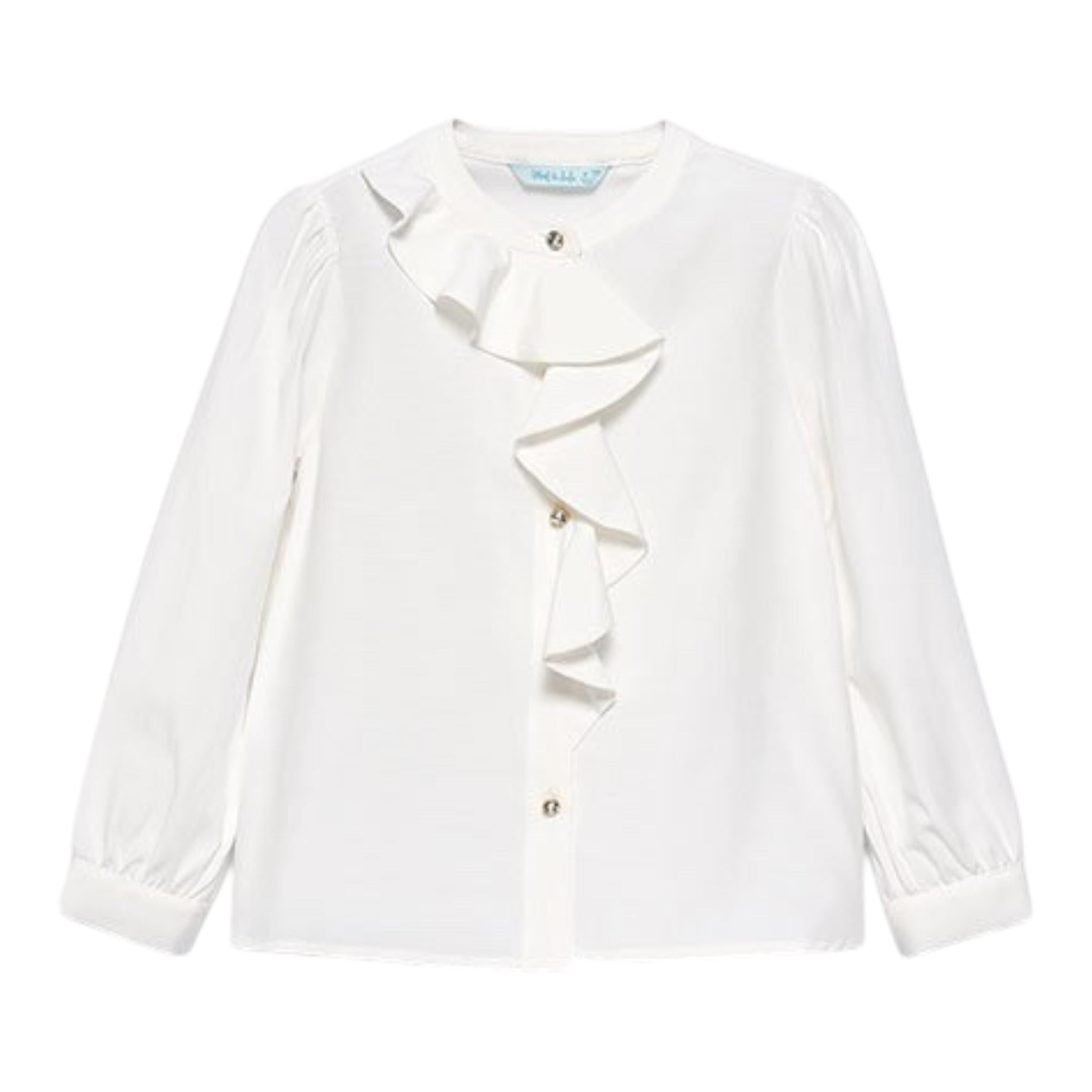 ABEL & LULA camicia tinta unita con rouches Bianco per Bambina 5679 BIANCO ABEL & LULA 