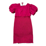Marc Ellis Girls' Fuchsia Logo Print Half Sleeve Dress