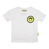 Barrow Kids Solid Color Crew Neck T-Shirt With Front And Back Print White For Boys