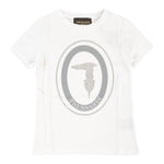 Trussardi T-Shirt Tinta Unita Girocollo con Stampa per Neonata TIP21104 BIANCO TRUSSARDI 