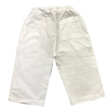 Zero Ampere Solid Color Pants With Elastic Waist White For Newborn