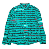 Daniele Alessandrini Camicia Manica Lunga Tinta Unita con Stampe per Bambino 1235C00159 VERRDE ACQUA DANIELE ALESSANDRINI 