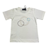 Emanuel Pris Solid Color Crew Neck T-Shirt with White Print for Newborns