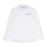 Trussardi Long Sleeve Shirt Solid Color with White Korean Collar for Boys