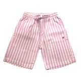 Manuel Ritz Two-Tone Bermuda Shorts With Striped Pattern And Elastic Waist White/Pink For Newborns