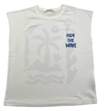 Zhoe &amp; Tobiah Solid Color Tank Top With Contrast Print White For Boys