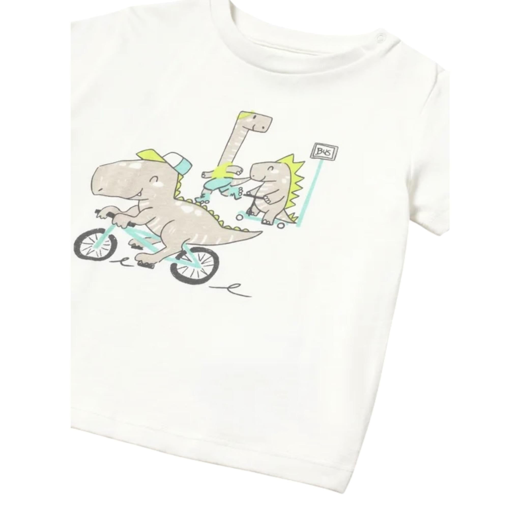 Mayoral T-Shirt Girocllo Tinta Unita con Stampa per Neonato 1062X BIANCO MAYORAL 