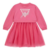 GUESS abito tinta unita girocollo con tulle Fuxia per Neonata K4YK09KB8R0N FUXIA GUESS 