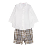The Owl Complete Shirt Long Sleeve With Korean Collar-Bermuda White For Newborn