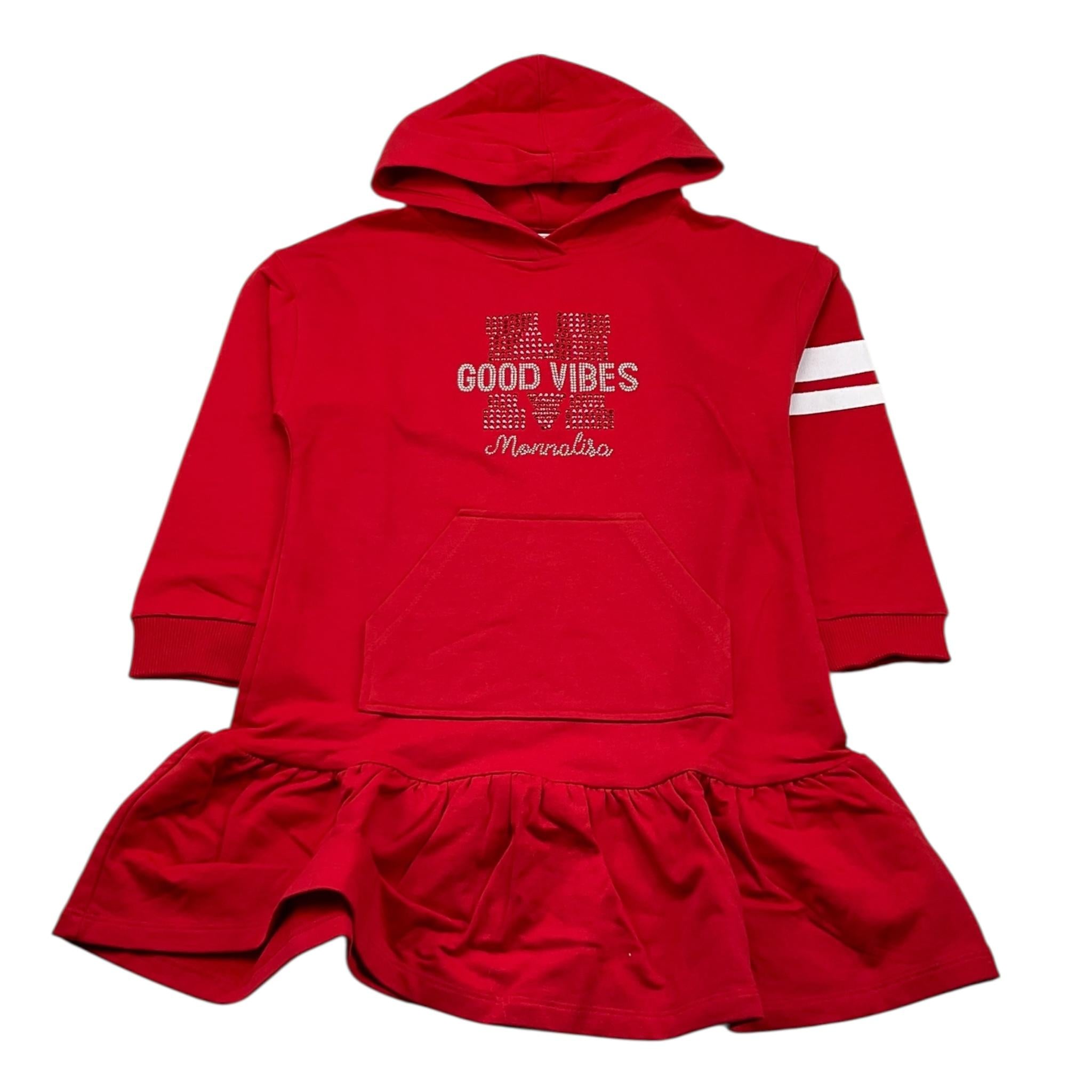 MONNALISA abito manica lunga tinta unita con cappuccio Rosso per Bambina 178900R1 ROSSO MONNALISA 