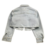Elisabetta Franchi Giubbino In Denim Modello Crop con Bottoni per Bambina EFCA255 AZZURRO ELISABETTA FRANCHI 
