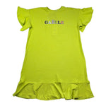 Gaelle Abito Mezza Manica Tinta Unita con Stampa per Bambina 2746V00339 VERDE GAELLE 