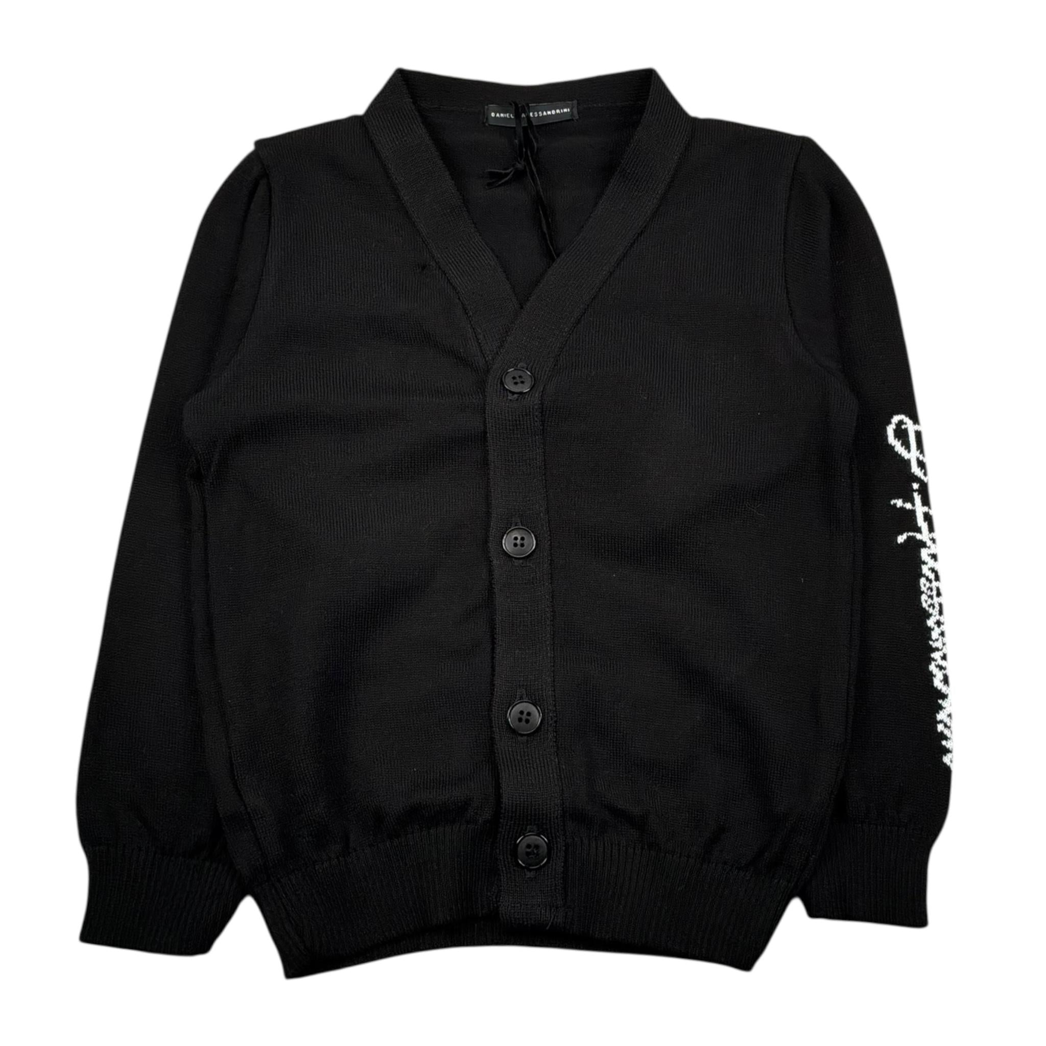 Daniele Alessandrini Cardigan Tinta Unita con Logo per Neonato 1291W00008N NERO DANIELE ALESSANDRINI 