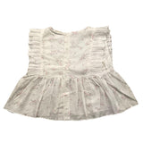 Wedoble Solid Color Floral Print White Sleeveless Shirt For Baby Girl