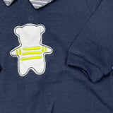 Lalalu' Plain Onesie with Blue Striped Collar Pattern for Newborns