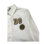 DOLCE & GABBANA camicia manica lunga tinta unita con ricami Bianco per Bambino L42S70 BIANCO DOLCE & GABBANA 