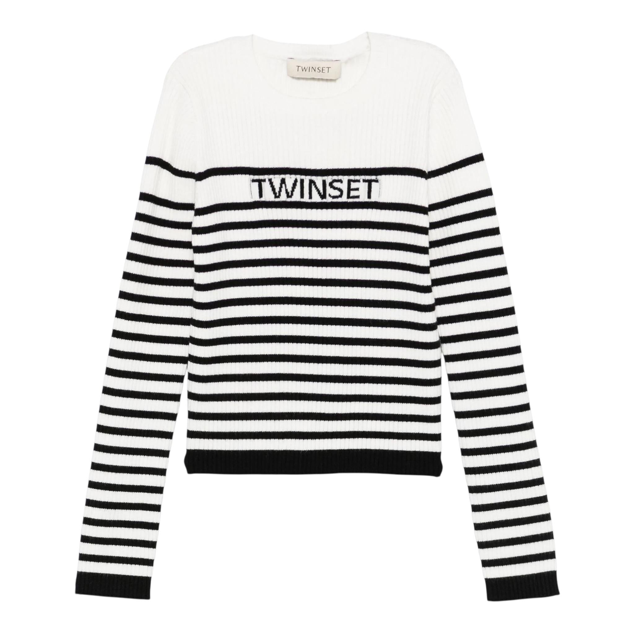 TWINSET maglia bicolore con fantasia a righe Bianco/nero per Bambina 242GJ3030 BIANCO/NERO TWINSET 