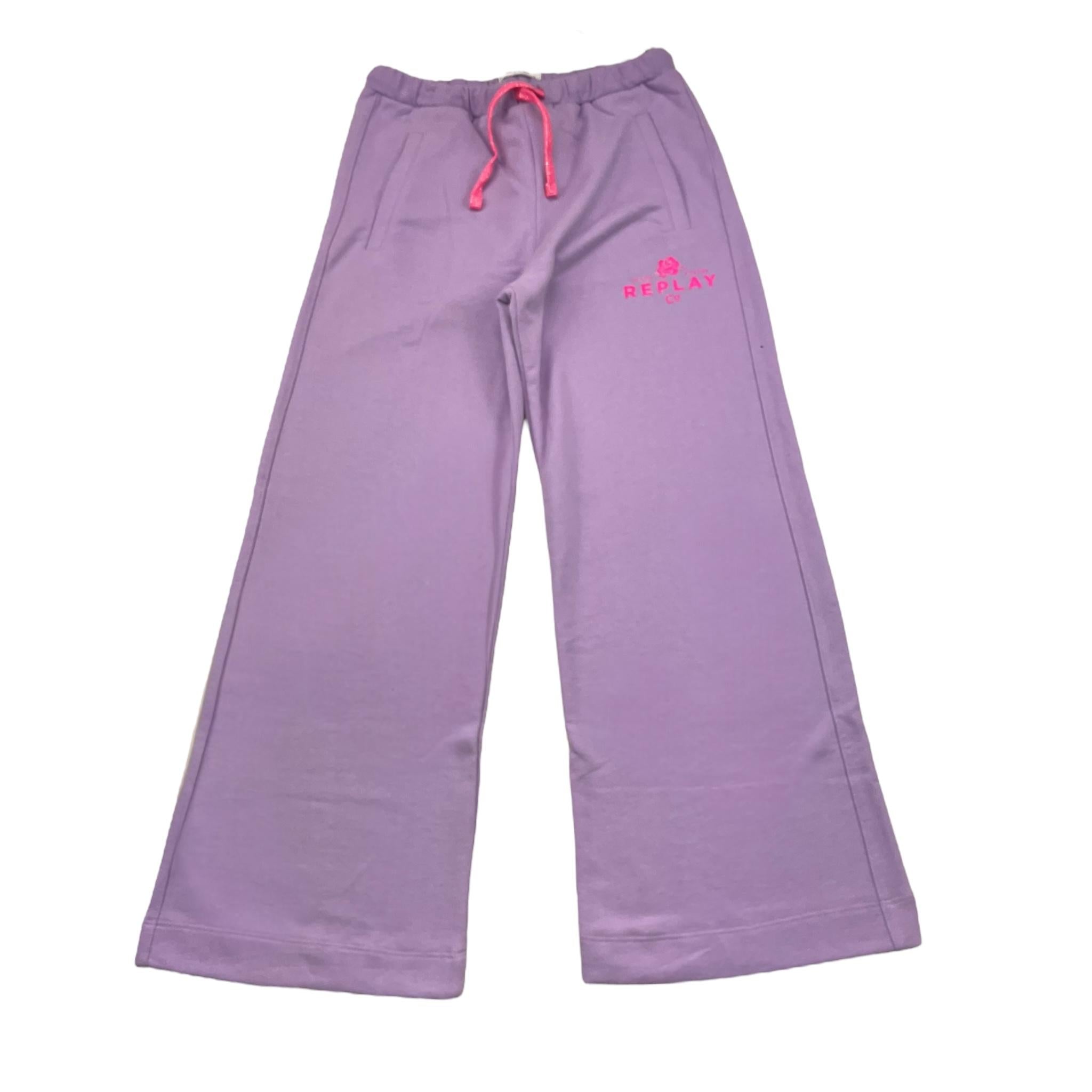 REPLAY pantalone modello tuta tinta unita a palazzo Lilla per Bambina SG9390 LILLA REPLAY 