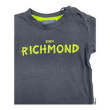 John Richmond Solid Color Crew Neck T-Shirt With Print Black For Baby