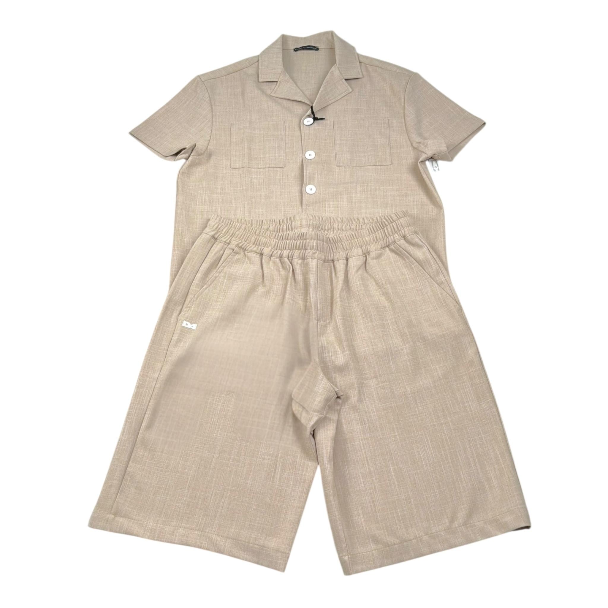 Daniele Alessandrini Completo 2 Pezzi Camicia-Bermuda Tinta Unita per Bambino 1236C00230 BEIGE DANIELE ALESSANDRINI 