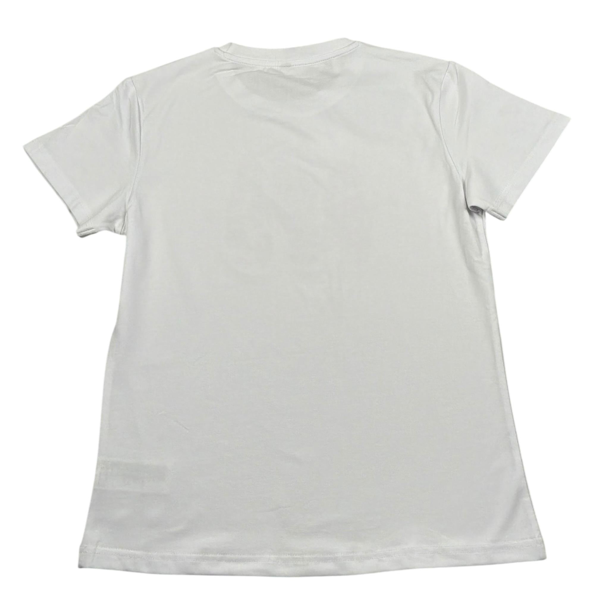 Manila Grace T-Shirt Girocollo Tinta Unita con Stampa per Bambina MG2661 BIANCO MANILA GRACE 