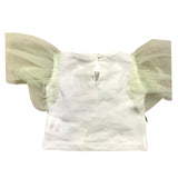 Miss Grant Solid Color Crew Neck T-Shirt with White Tulle Sleeves for Baby Girls