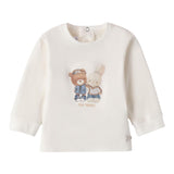 MINI BANDA shirt girocollo tinta unita con stampa Bianco per Neonato 3A615 BIANCO MINI BANDA 