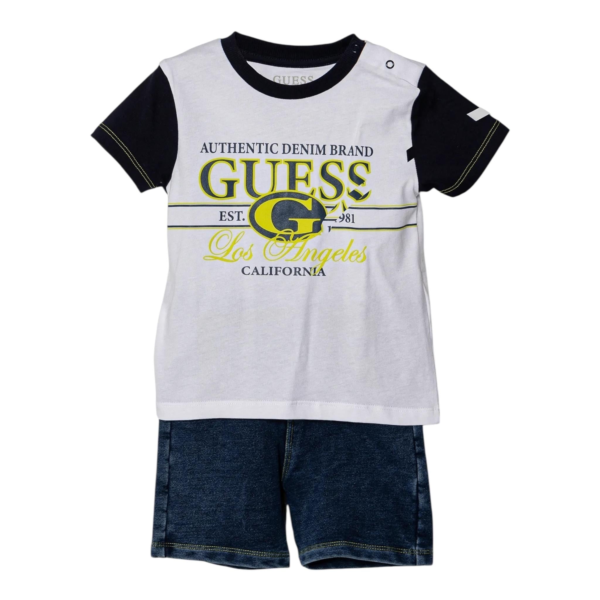 Guess Completo 2 Pezzi T-Shirt-Bermuda per Neonato I5RG09K8HM4 BIANCO GUESS 