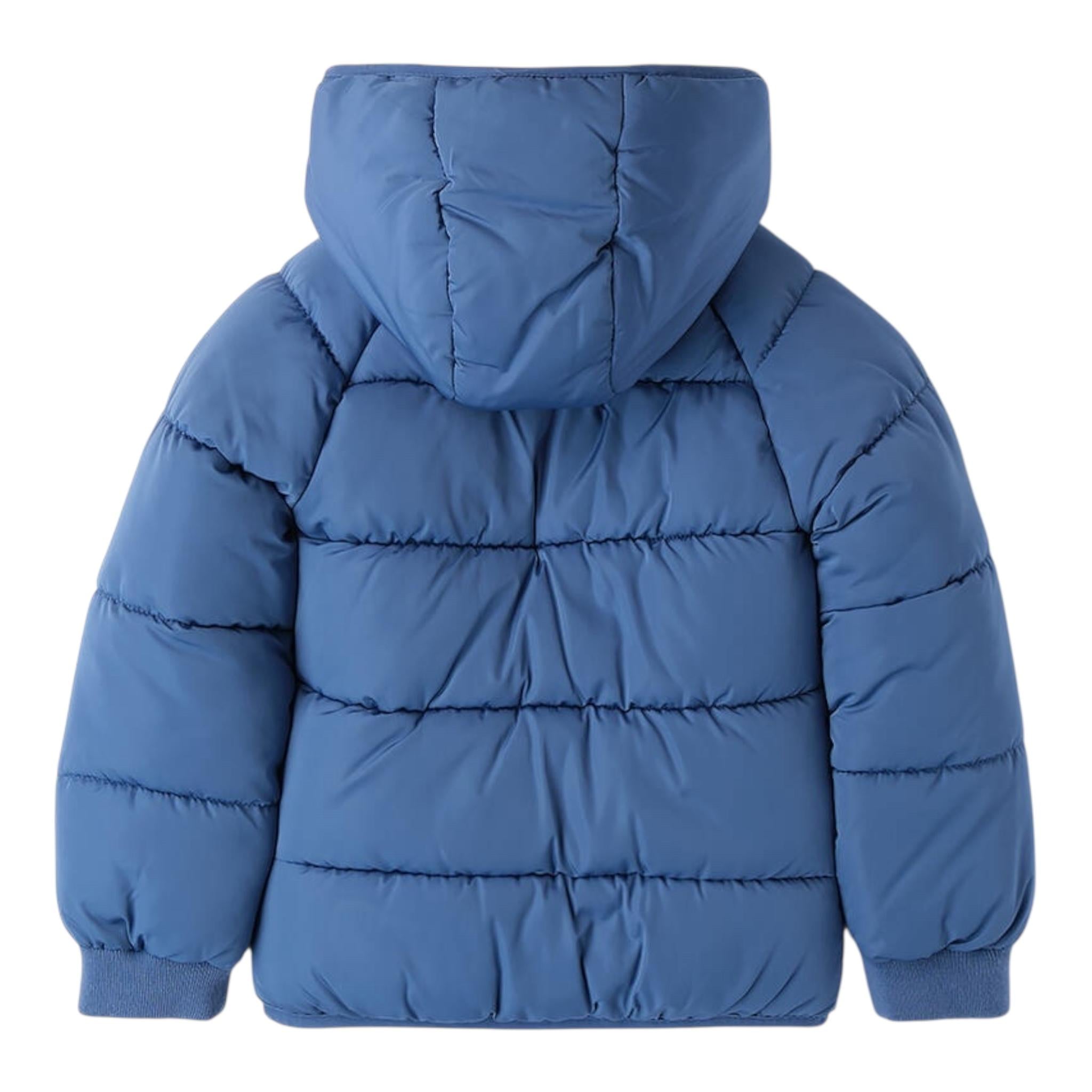 MINI BANDA giubbino tinta unita con zip e cappuccio Blu per Neonato 3A633X BLU MINI BANDA 