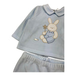 LE BEBE' completo 2 pezzi shirt-ghettina tinta unita in ciniglia Azzurro per Neonato LBB5075 AZZURRO LE BEBE' 