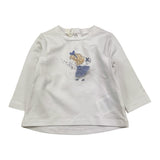 MINI BANDA shirt tinta unita girocollo con stampa Bianco per Neonata 36737 BIANCO MINI BANDA 