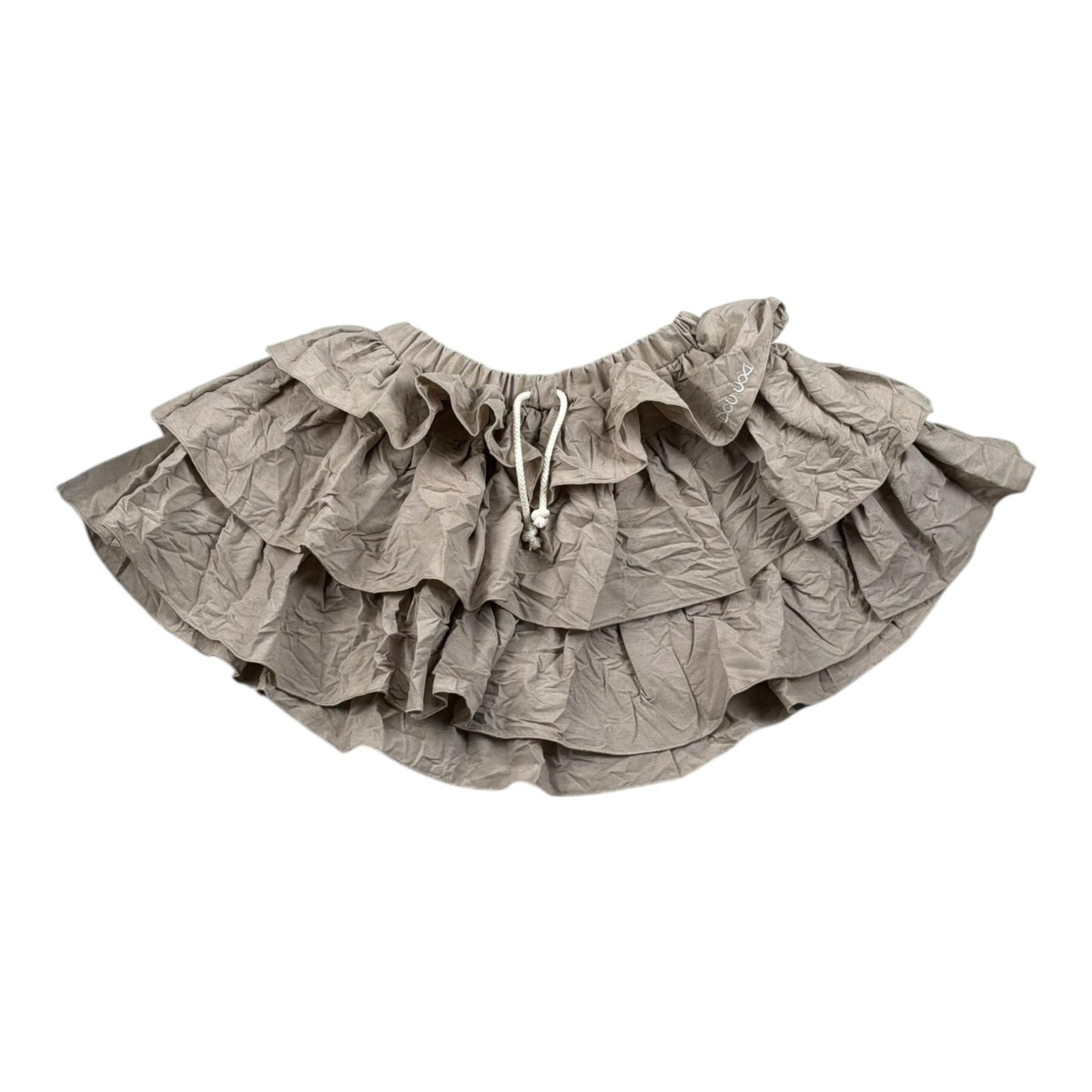 Dou Dou Gonna Tinta Unita con Balze E Elastico In Vita per Bambina DW7A71 SABBIA DOU DOU 