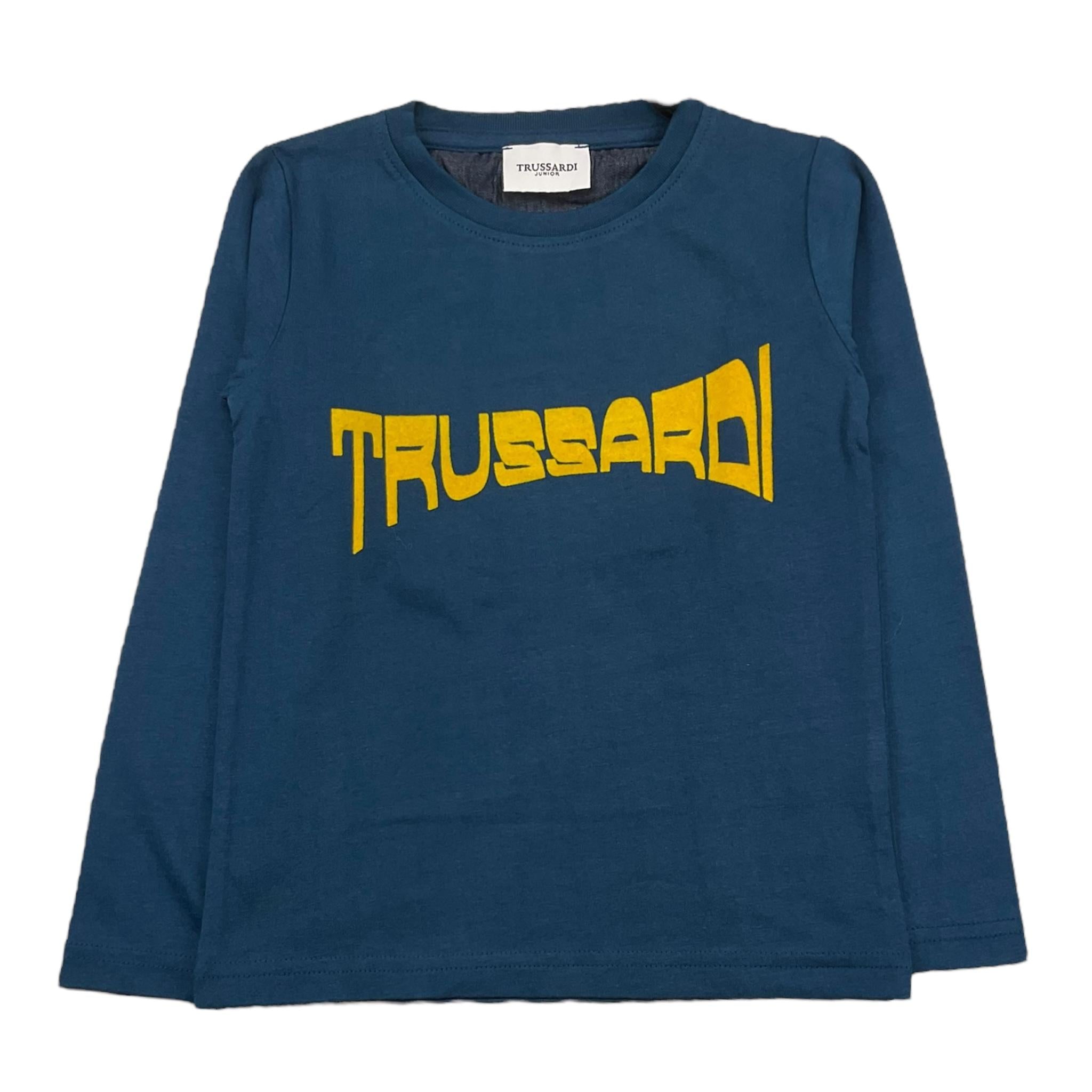 TRUSSARDI shirt girocollo tinta unita Blu per Bambino TIA24115TSJ BLU TRUSSARDI 