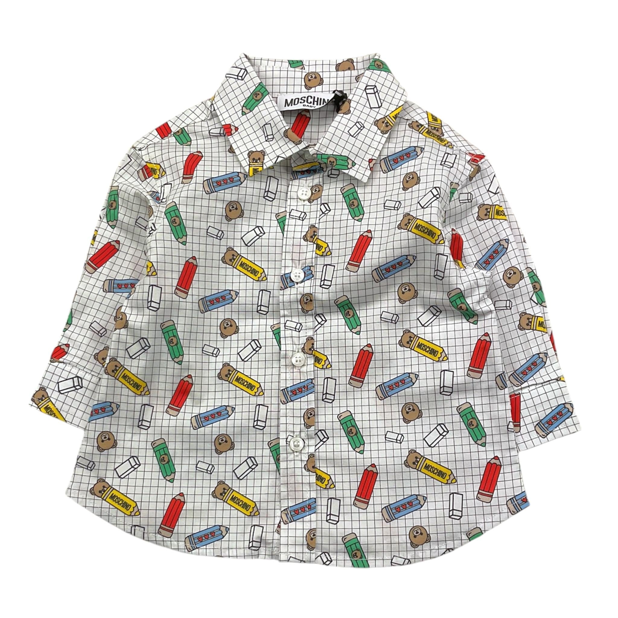 MOSCHINO camicia tinta unita con stampa Bianco per Neonato MUC01H BIANCO MOSCHINO 