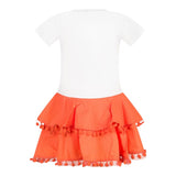 Twinset Abito Mezza Manica Bicolore con Stampa per Bambina 251GJ242B BIANCO TWINSET 