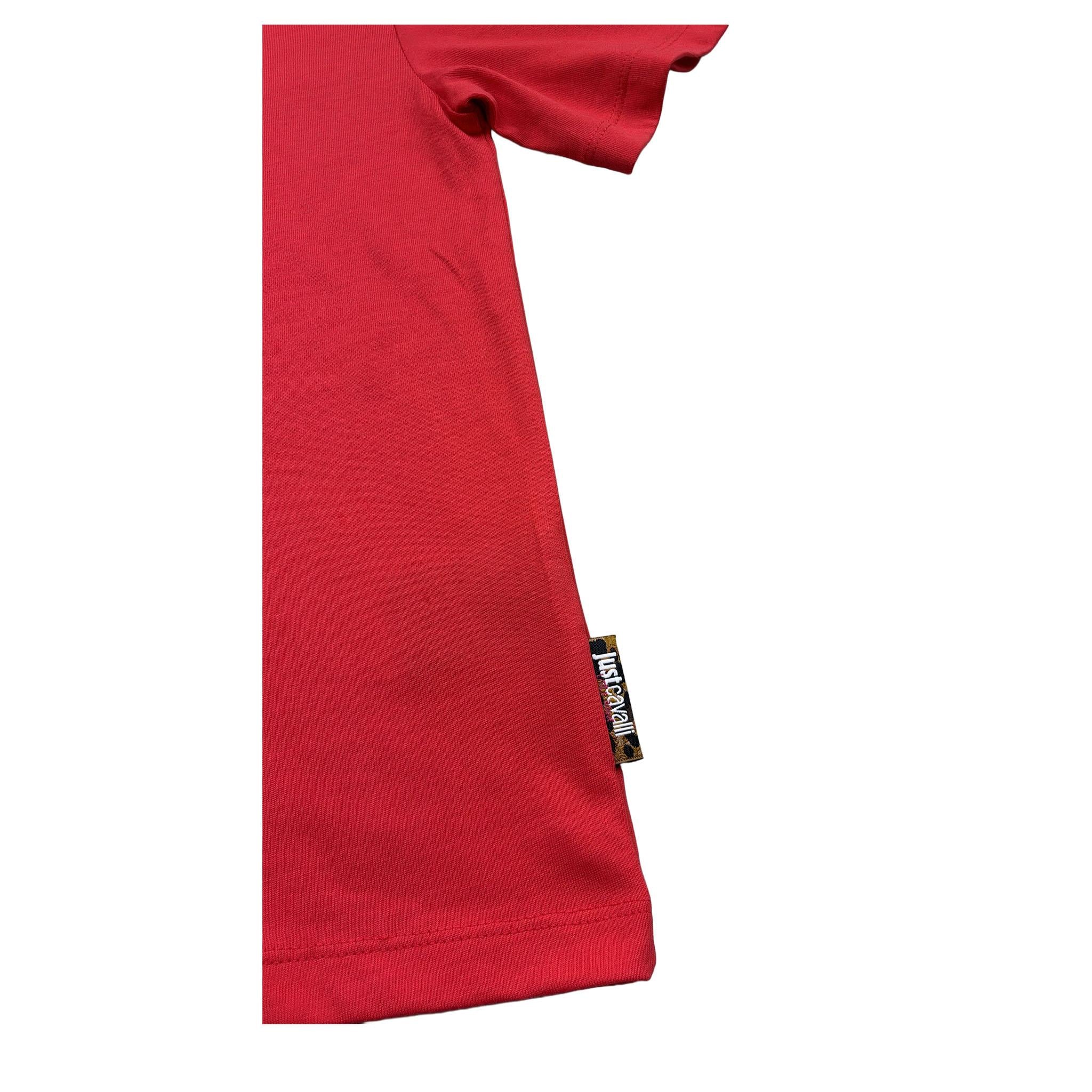 Just Cavalli T-Shirt Girocollo Tinta Unita con Stampa Logo per Bambino JGP26027TS ROSSO JUST CAVALLI 