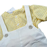 Paz Rodriguez Completo 2 Pezzi Camicia-Salopette per Neonato 006151607X BIANCO/GIALLO PAZ RODRIGUEZ 