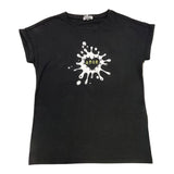Yours Girl T-Shirt Crew Neck Solid Color With Print Black For Girls