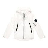 CP Company Plain Zip Up Hooded Jacket White For Boys