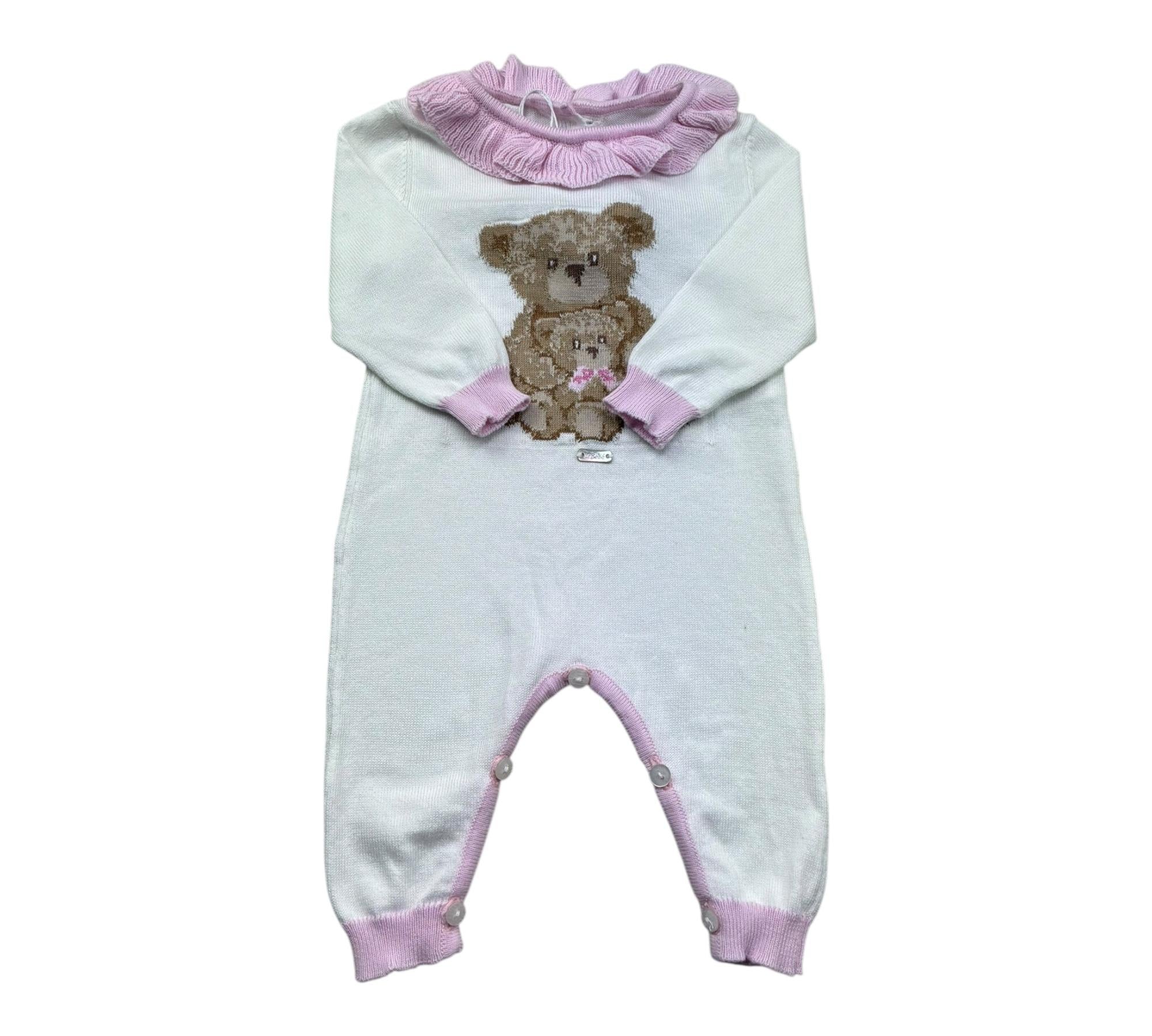 Le Bebe Tutina Manica Lunga Tinta Unita con Ricamo per Neonata LBG6315 BIANCO LE BEBE 