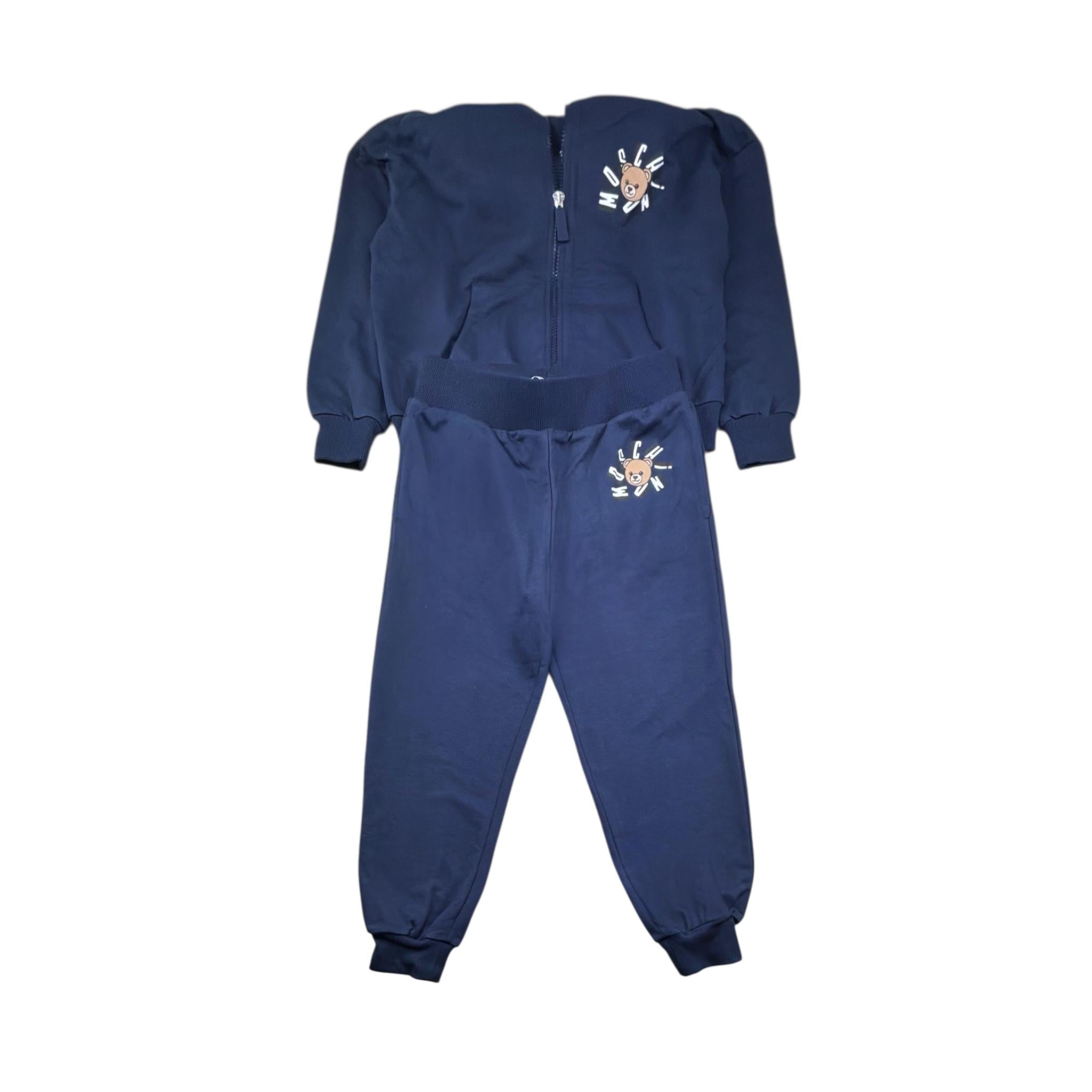 Moschino Completo 2 Pezzi Felpa-Pantalone per Bambino HUK04H BLU MOSCHINO 