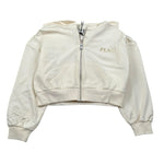 Please Felpa Tinta Unita con Zip E Cappuccio per Bambina LK20042G72 PANNA PLEASE 