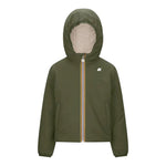 K-WAY giubbino reversibile bicolore con cappuccio Verde/beige per Bambino K71337WXX VERDE/BEIGE K-WAY 