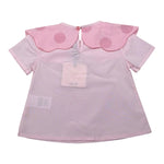 A' La Page T-Shirt Tinta Unita con Colletto per Neonata AL05 ROSA A' LA PAGE 