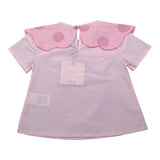 A' La Page T-Shirt Tinta Unita con Colletto per Neonata AL05 ROSA A' LA PAGE 