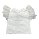 Miss Grant T-Shirt Girocollo Tinta Unita con Applicazioni per Neonata MG1335X BIANCO MISS GRANT 