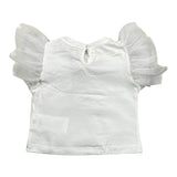 Miss Grant T-Shirt Girocollo Tinta Unita con Applicazioni per Neonata MG1335X BIANCO MISS GRANT 